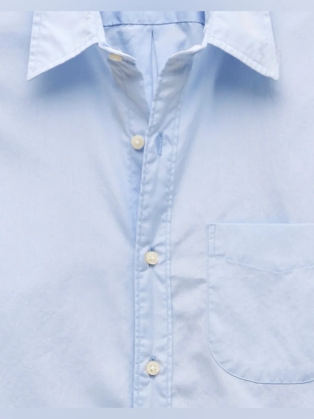 J. Crew Light Blue Men's Poplin shirt with point collar. M. NWT.